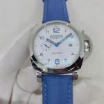 Best Quality Replica Panerai Luminor White Dial Blue nylon Strap Watch 44mm